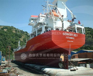 Chemical Tanker Launching by shipping airbags